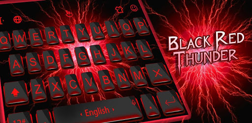 Black Red Thunder Keyboard Theme PC screenshot