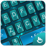 Simple Blue Black Future Tech Keyboard Theme for PC