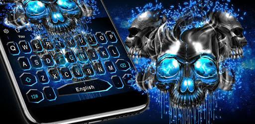 Blue Black Skull Keyboard Theme PC screenshot