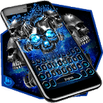 Blue Black Skull Keyboard Theme for PC