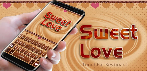 Sweet Love Brown Heart Cake Keyboard Theme PC screenshot