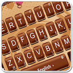 Sweet Love Brown Heart Cake Keyboard Theme for PC