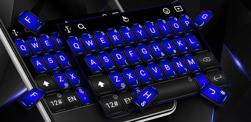 Cool Black Blue Keyboard Theme PC screenshot