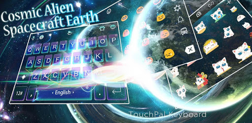 Live Cosmic Alien Spacecraft Earth Keyboard Theme PC screenshot