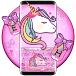 Lovely Cuteness Pink Unicorn Keyboard Theme icon