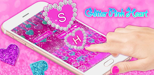 Glitter Pink Heart Keyboard Theme PC screenshot Glitter Pink Heart Keyboard Theme PC screenshot