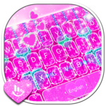 Glitter Pink Heart Keyboard Theme icon