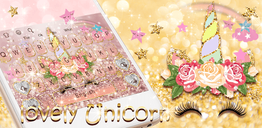 Glittering Diamond Unicorn Keyboard Theme PC screenshot