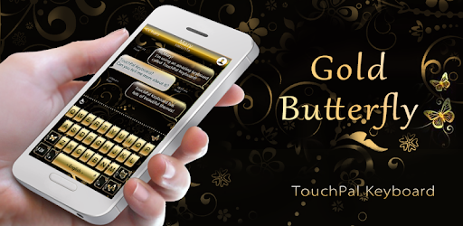 Gold Butterfly Keyboard Theme PC screenshot