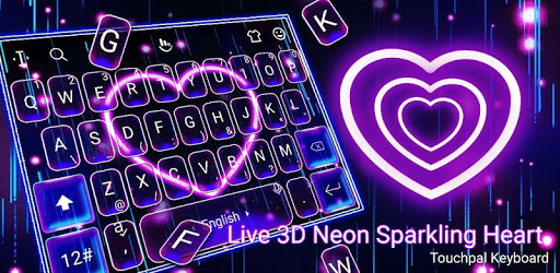 Live 3D Neon Sparkling Heart Keyboard Theme PC screenshot Live 3D Neon Sparkling Heart Keyboard Theme PC screenshot