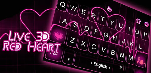 Live Red Heart Keyboard Theme PC screenshot