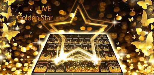 Live Golden Star Keyboard Theme PC screenshot Live Golden Star Keyboard Theme PC screenshot