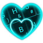 Live Neon Blue Heart Keyboard Theme icon