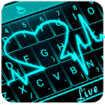 Live 3D Neon Blue Love Heart Keyboard Theme icon