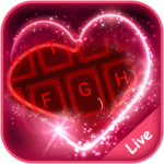 Live Neon Red Heart Keyboard Theme icon