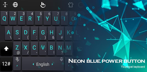 Neon Blue Power Button Keyboard Theme PC screenshot