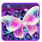 Colorful Glitter Neon Butterfly Keyboard Theme icon