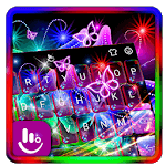 Colorful Neon Butterfly Keyboard Theme icon