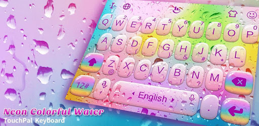 Neon Colorful Water Keyboard Theme PC screenshot