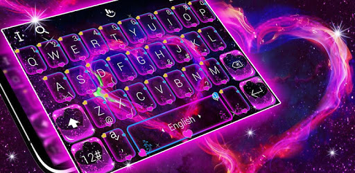Neon Galaxy Heart Keyboard Theme PC screenshot Neon Galaxy Heart Keyboard Theme PC screenshot
