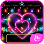 Colorful Neon Sparkling Heart Keyboard Theme icon