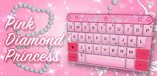 Pink Sparkling Diamond Princess Keyboard Theme PC screenshot