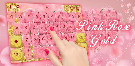 Flower Heart Pink Rose Gold Keyboard Theme PC screenshot