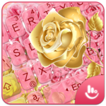 Flower Heart Pink Rose Gold Keyboard Theme for PC