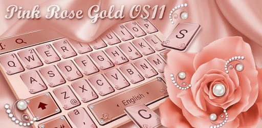 Pink Rose Gold Diamond Drops Keyboard Theme PC screenshot