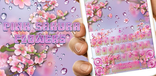 Pink Sakura Flower Keyboard Theme PC screenshot