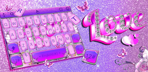 Purple Diamond Love Keyboard Theme PC screenshot Purple Diamond Love Keyboard Theme PC screenshot