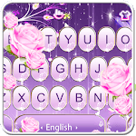 Purple Sparkling Flower Keyboard Theme for PC