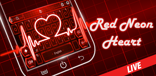 Live 3D Red Neon Heart Keyboard Theme PC screenshot Live 3D Red Neon Heart Keyboard Theme PC screenshot