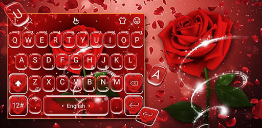 Romantic Red Rose Flower Keyboard Theme PC screenshot