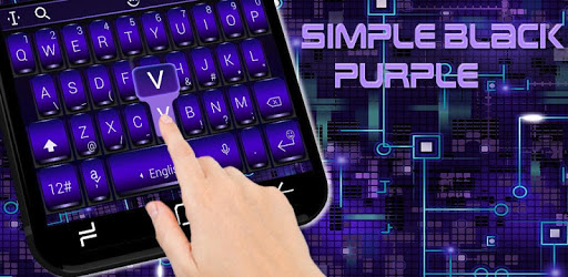 Simple Black Purple Keyboard Theme PC screenshot
