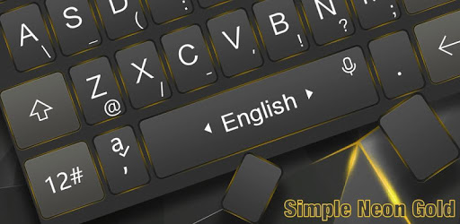 Simple Neon Gold Keyboard Theme PC screenshot