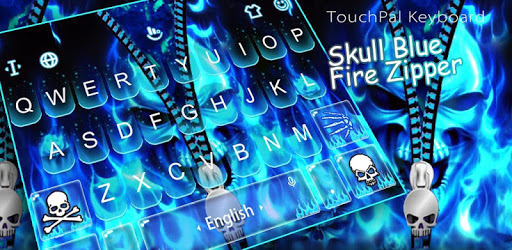 Skull Blue Fire Flaming Zipper Keyboard Theme PC screenshot Skull Blue Fire Flaming Zipper Keyboard Theme PC screenshot