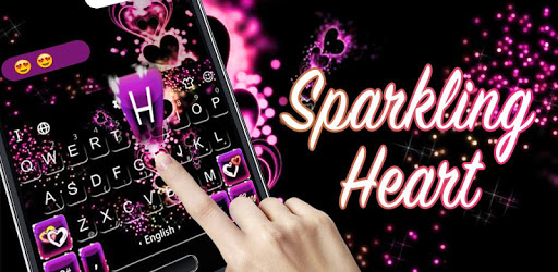 Sparkling Purple Heart Keyboard Theme PC screenshot