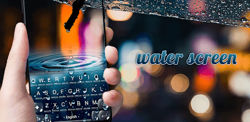 3D Blue Water Screen Droplets Keyboard Theme PC screenshot
