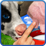 Cow milking icon