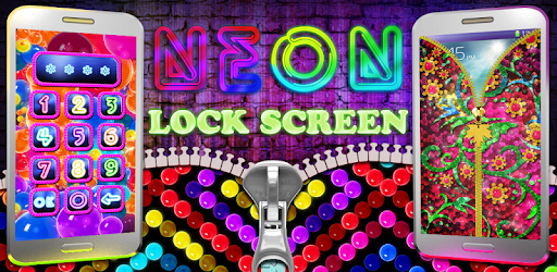 Neon lock screen simulated PC screenshot
