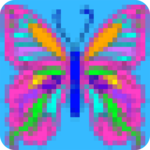 Art Pixel Coloring. Color by Number. icon