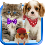Talking cat. Talking puppy. icon