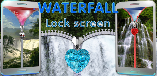 Waterfall lock screen. Zipper. PC screenshot Waterfall lock screen. Zipper. PC screenshot