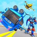Flying Bus Robot Transform War- Police Robot Games icon