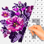 Color by Letter - Sewing game  Cross stitch icon