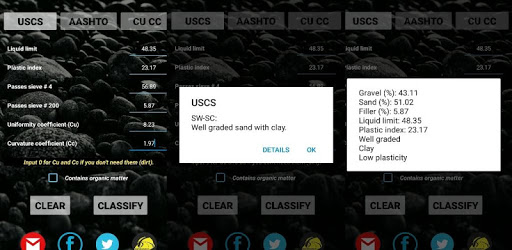 USCS - AASHTO Soil Classification PC screenshot USCS - AASHTO Soil Classification PC screenshot