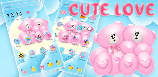 Cute Bear Love Theme Teddy + 3D cartoon icon pack PC screenshot