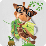 Cute Cartoon Glasses Giraffe Theme icon
