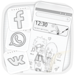 Simple Cute Sketch Cartoon Theme icon